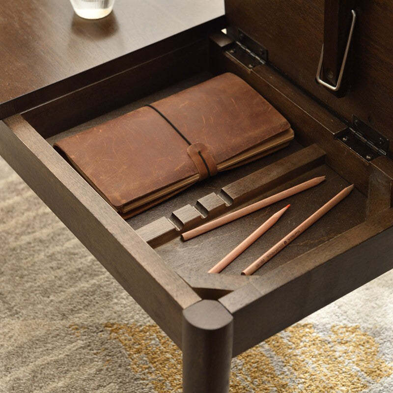 Japanese Wood 1-Tier End Table