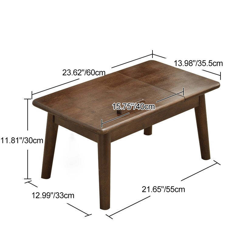 Japanese Wood 1-Tier End Table