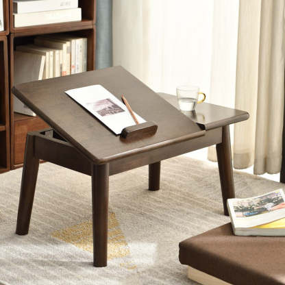 Japanese Wood 1-Tier End Table