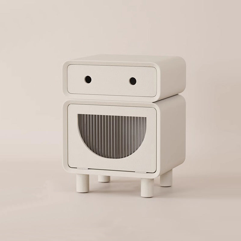 Robot-Shaped Rounded Nightstand 2-Drawer