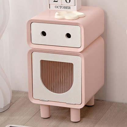 Robot-Shaped Rounded Nightstand 2-Drawer