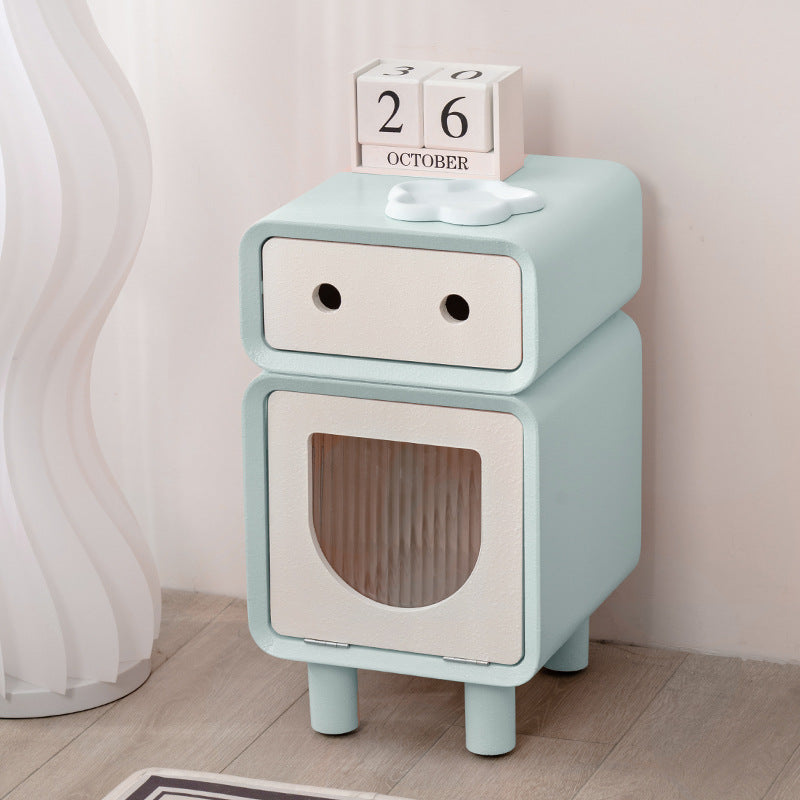 Robot-Shaped Rounded Nightstand 2-Drawer