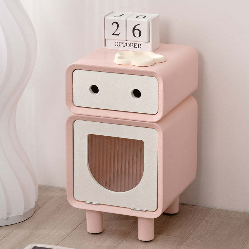 Creative robot-shaped rounded blue nightstands, Lighom — 11.81" L x 12.6" W x 20.47" H / Pink