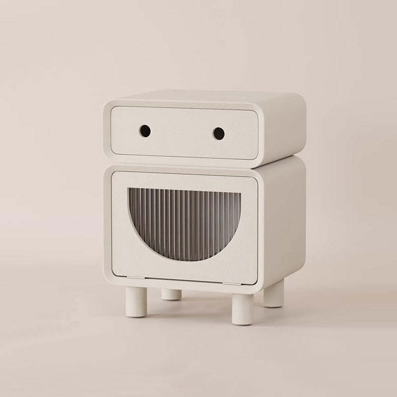 Robot-Shaped Rounded Nightstand 2-Drawer