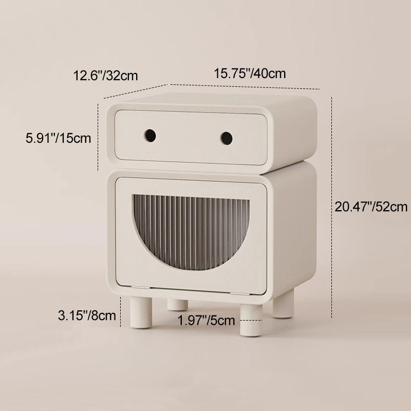 Robot-Shaped Rounded Nightstand 2-Drawer — Blue