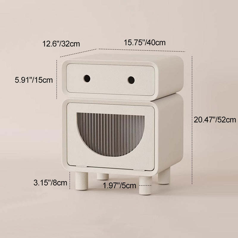Robot-Shaped Rounded Nightstand 2-Drawer — Blue