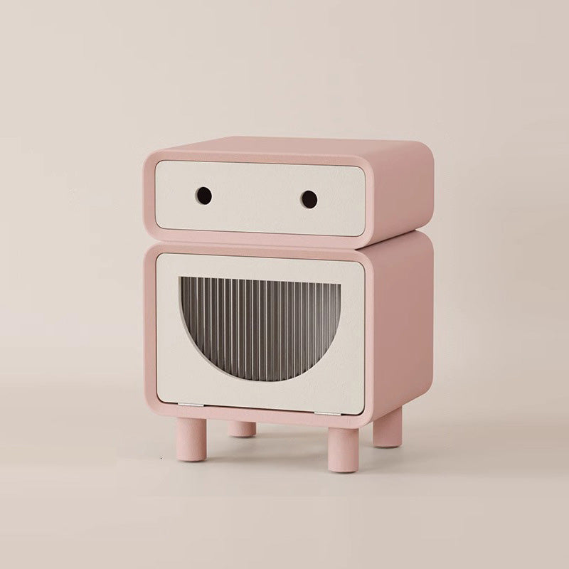 Robot-Shaped Rounded Nightstand 2-Drawer