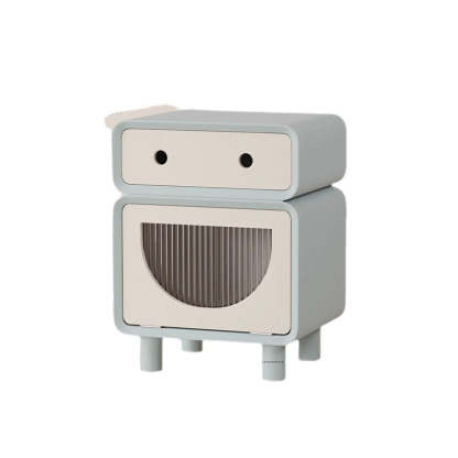 Robot-Shaped Rounded Nightstand 2-Drawer