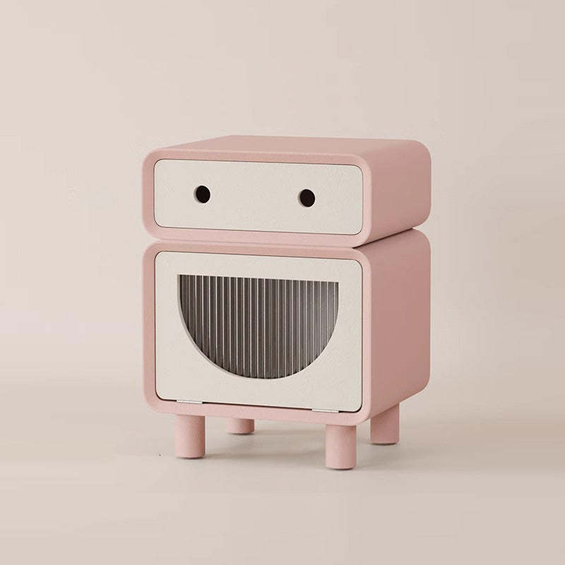 Robot-Shaped Rounded Nightstand 2-Drawer
