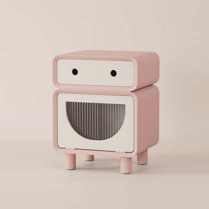 Robot-Shaped Rounded Nightstand 2-Drawer