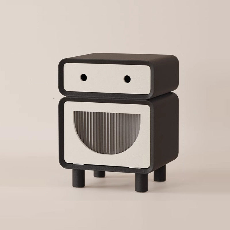 Robot-Shaped Rounded Nightstand 2-Drawer