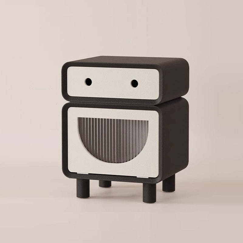 Robot-Shaped Rounded Nightstand 2-Drawer