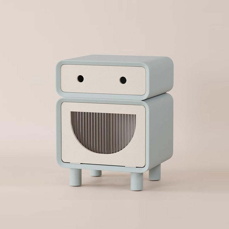 Robot-Shaped Rounded Nightstand 2-Drawer