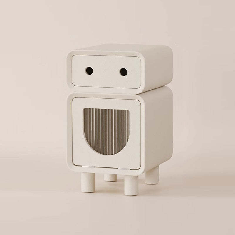 Robot-Shaped Rounded Nightstand 2-Drawer