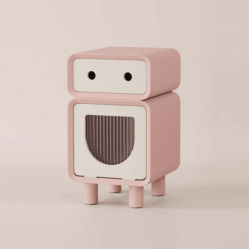 Robot-Shaped Rounded Nightstand 2-Drawer