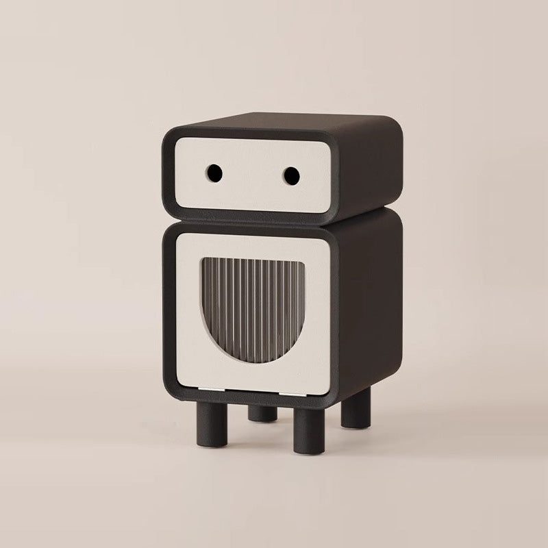 Robot-Shaped Rounded Nightstand 2-Drawer