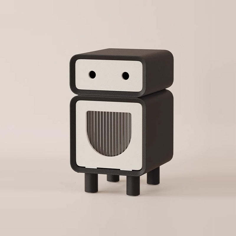 Robot-Shaped Rounded Nightstand 2-Drawer