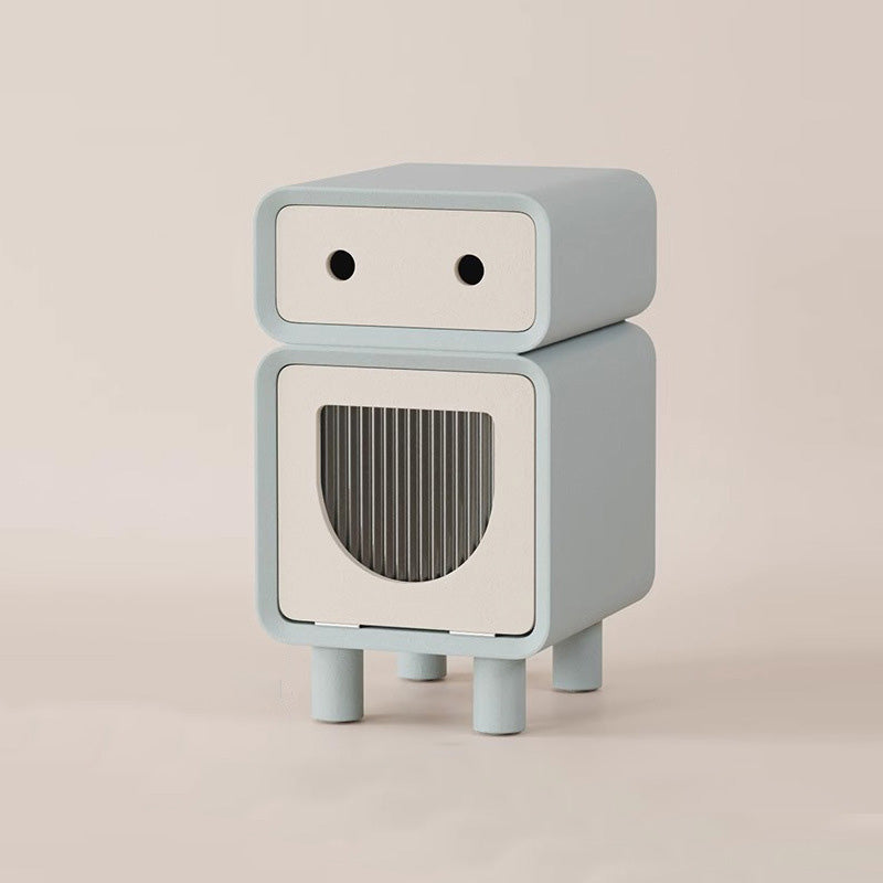Robot-Shaped Rounded Nightstand 2-Drawer