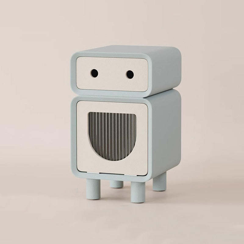 Robot-Shaped Rounded Nightstand 2-Drawer