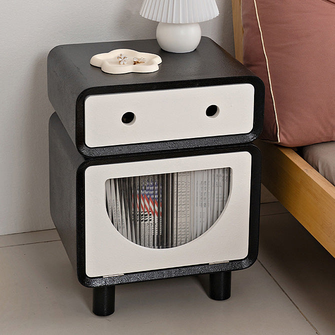 Robot-Shaped Rounded Nightstand 2-Drawer