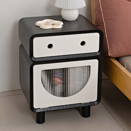 Robot-Shaped Rounded Nightstand 2-Drawer