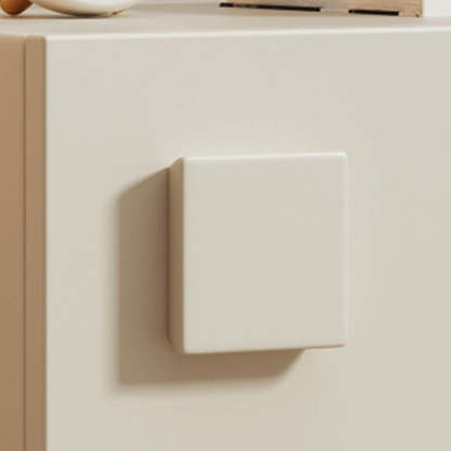 Minimalist Solid Wood Square 2-Drawer Nightstand — Khaki