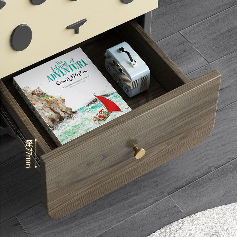 Art Deco Wood Metal Cat-Shaped Cylindrical Nightstand