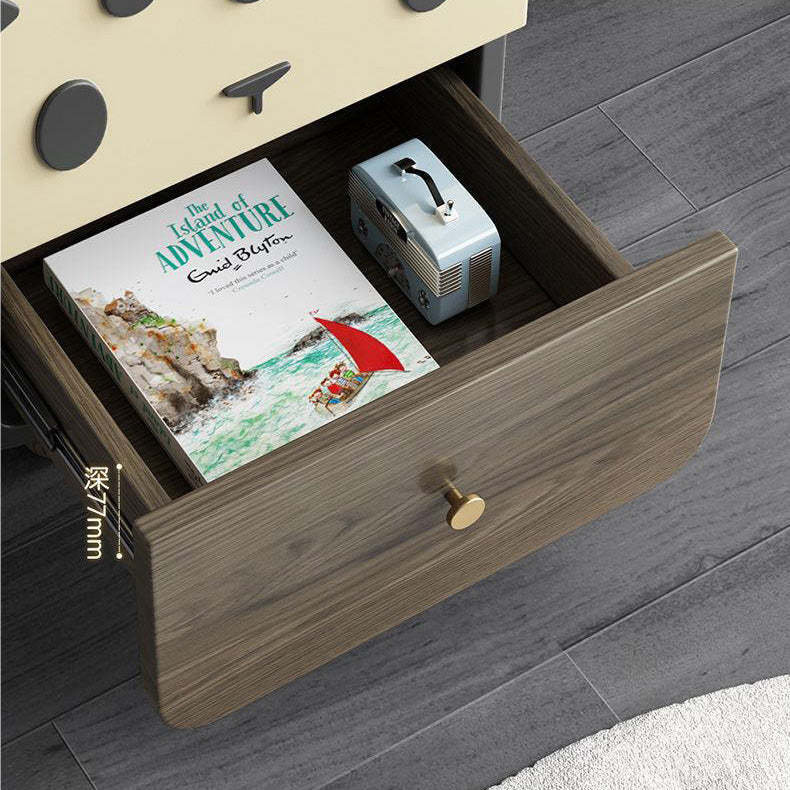 Art Deco Wood Metal Cat-Shaped Cylindrical Nightstand