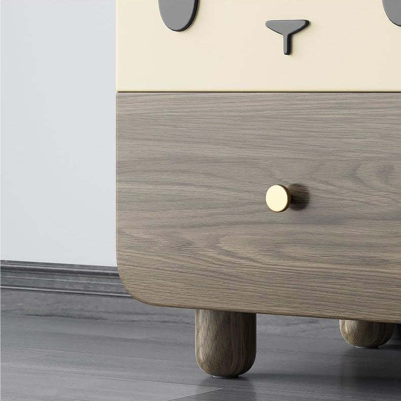 Art Deco Wood Metal Cat-Shaped Cylindrical Nightstand