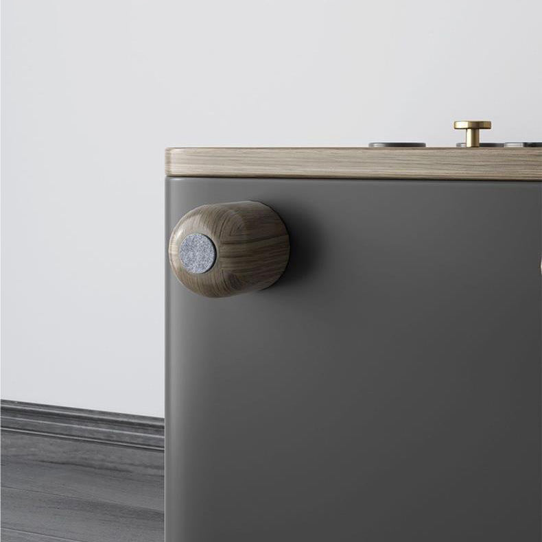 Art Deco Wood Metal Cat-Shaped Cylindrical Nightstand