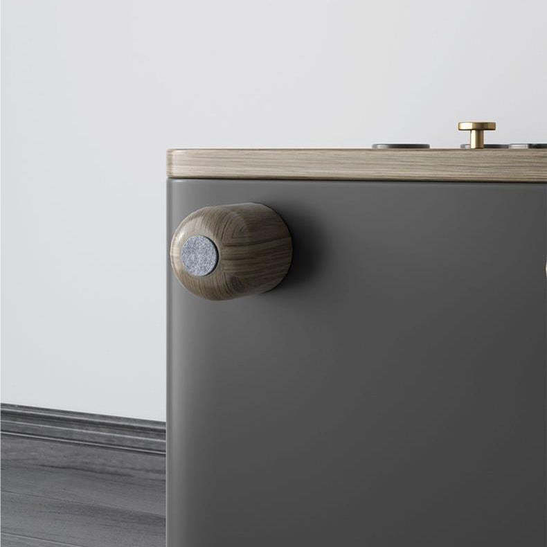 Art Deco Wood Metal Cat-Shaped Cylindrical Nightstand