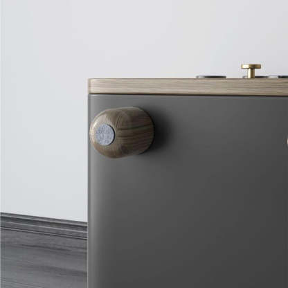 Art Deco Wood Metal Cat-Shaped Cylindrical Nightstand