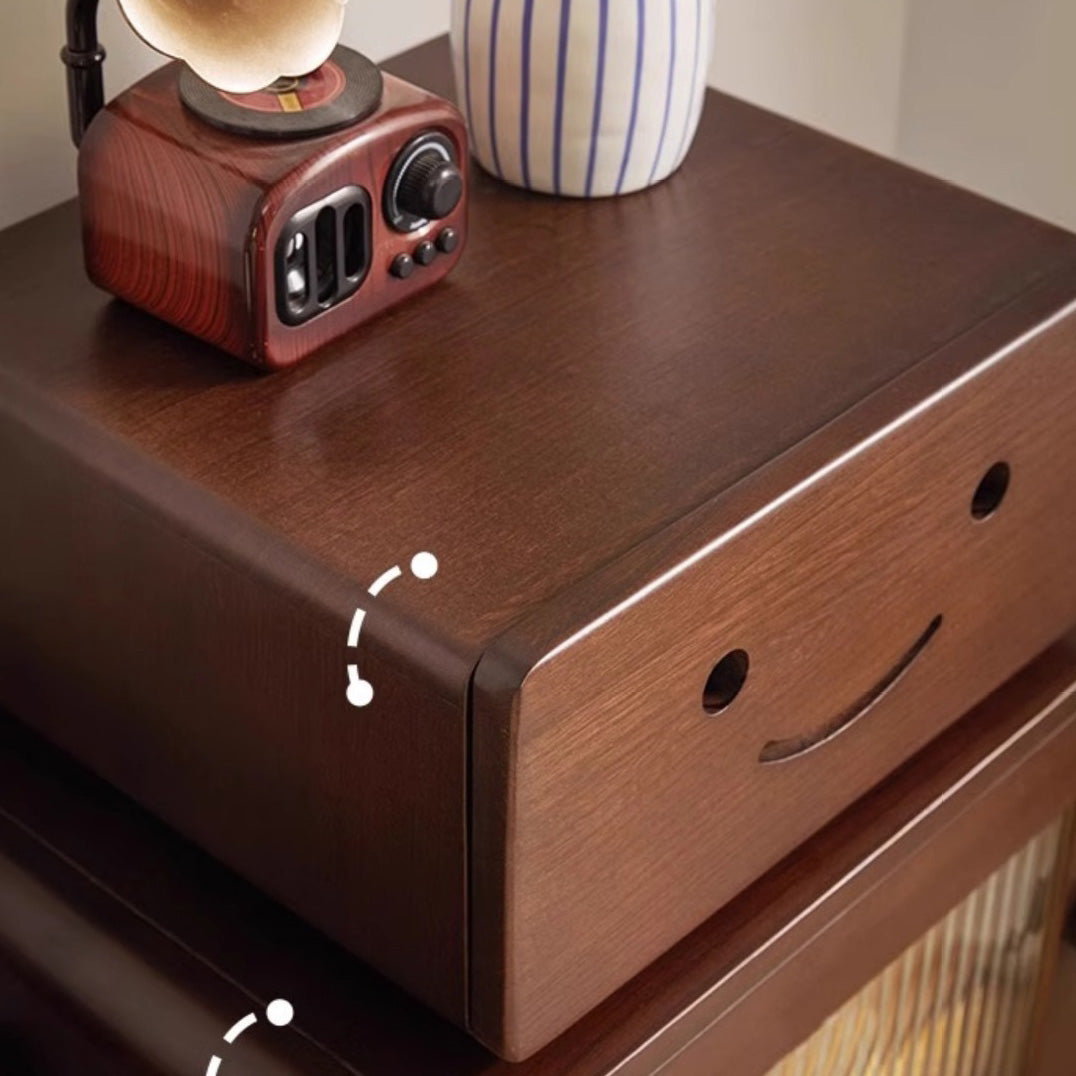 Contemporary Solid Wood 2-Storage Nightstand