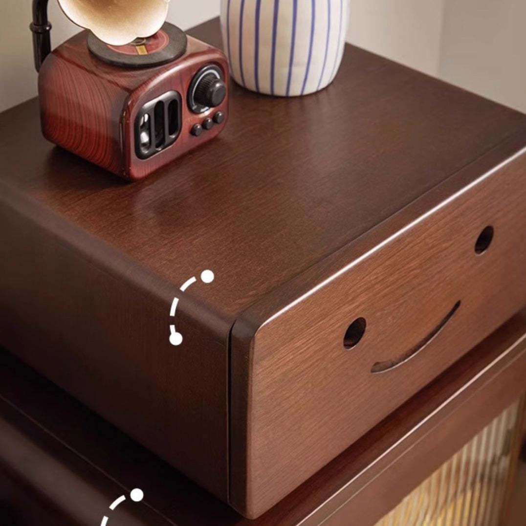 Contemporary Solid Wood 2-Storage Nightstand