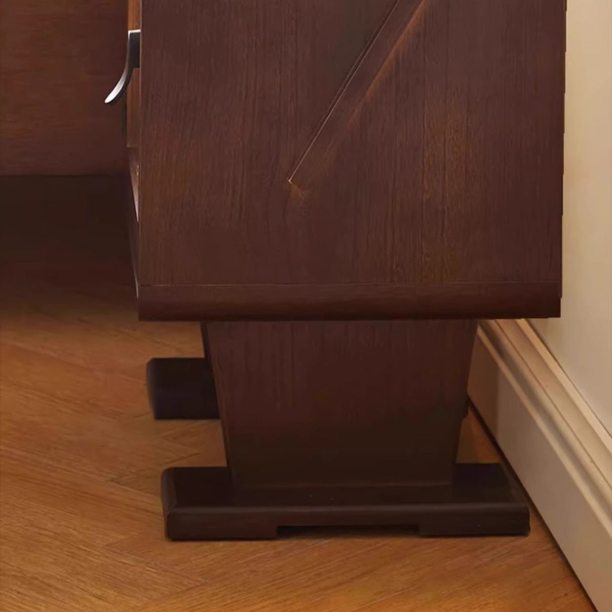 Contemporary Solid Wood 2-Storage Nightstand