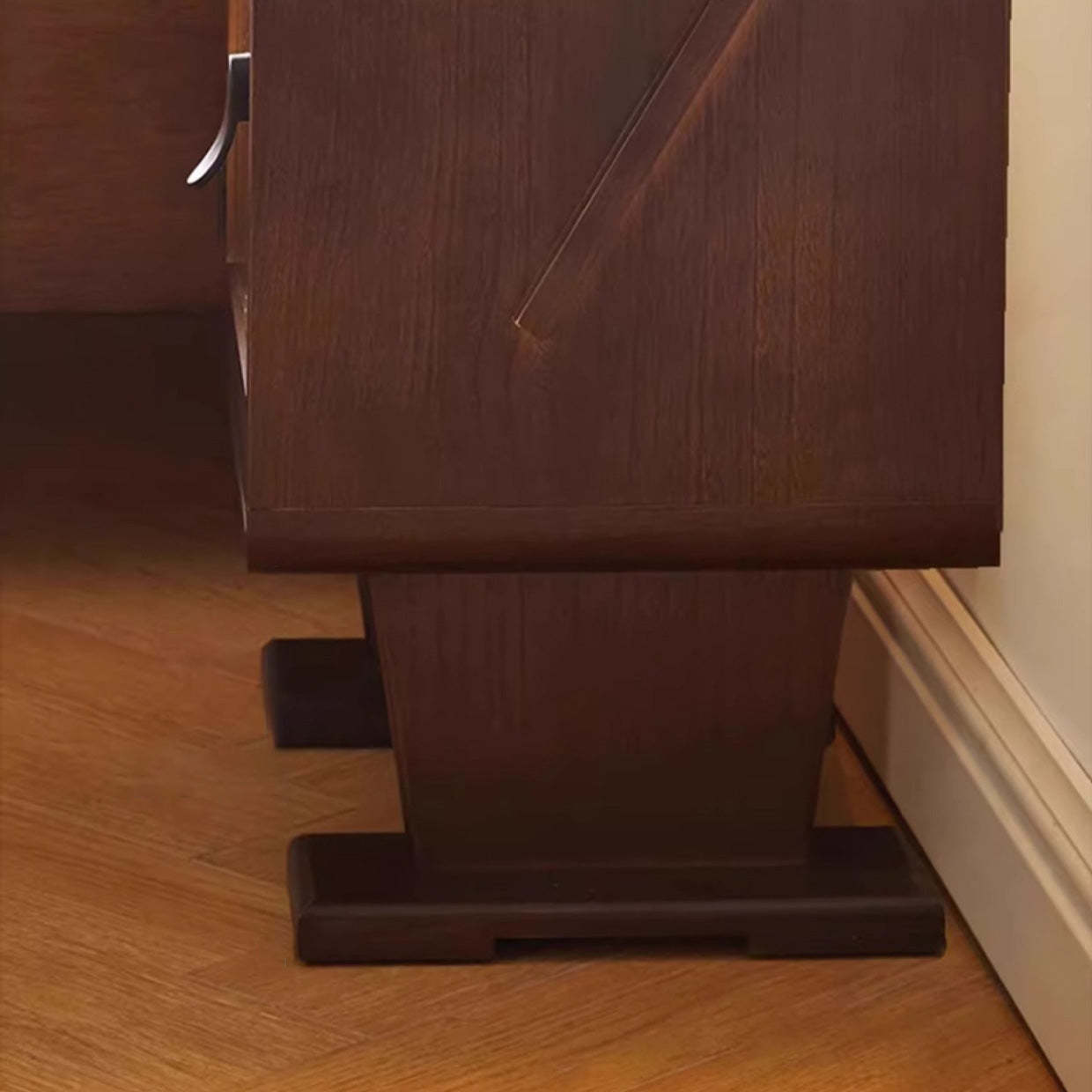 Contemporary Solid Wood 2-Storage Nightstand