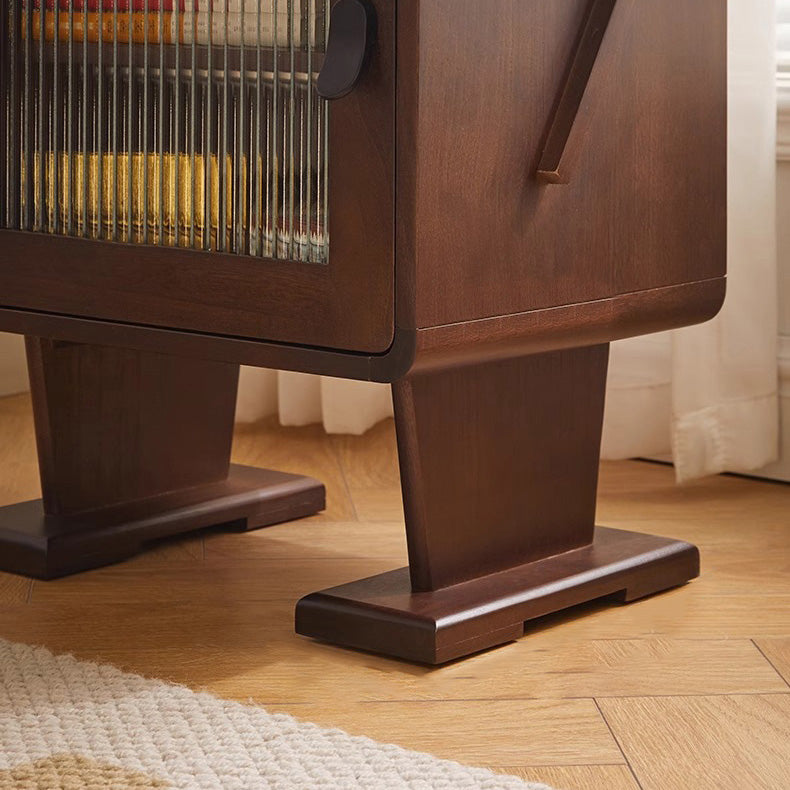 Contemporary Solid Wood 2-Storage Nightstand