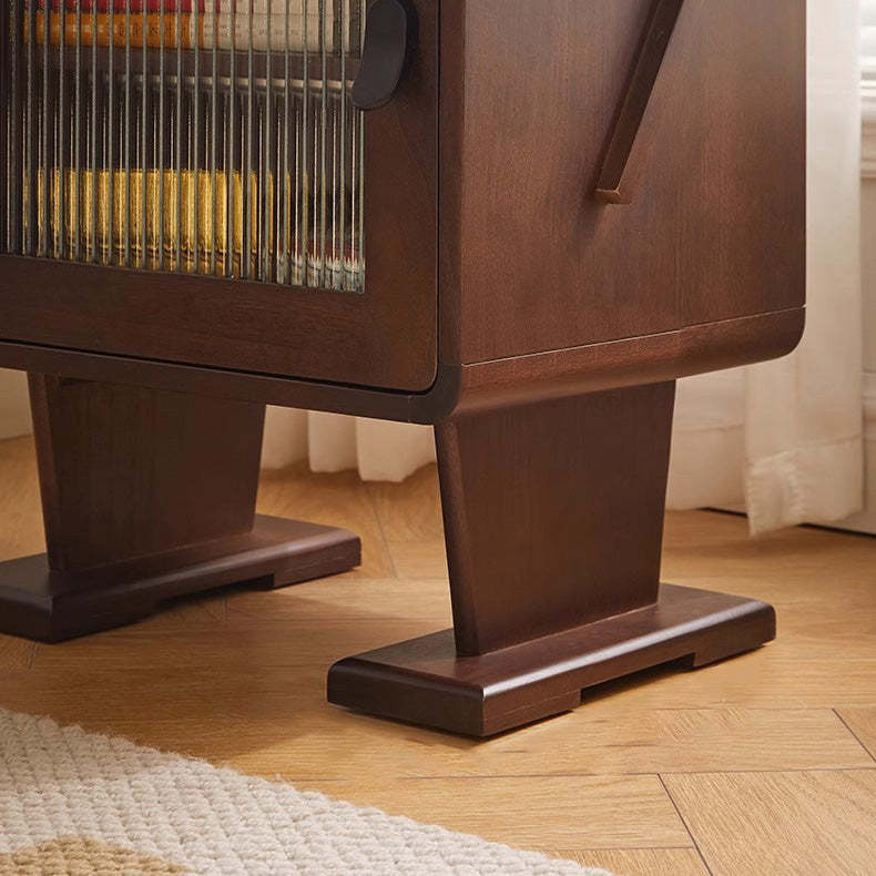 Contemporary Solid Wood 2-Storage Nightstand