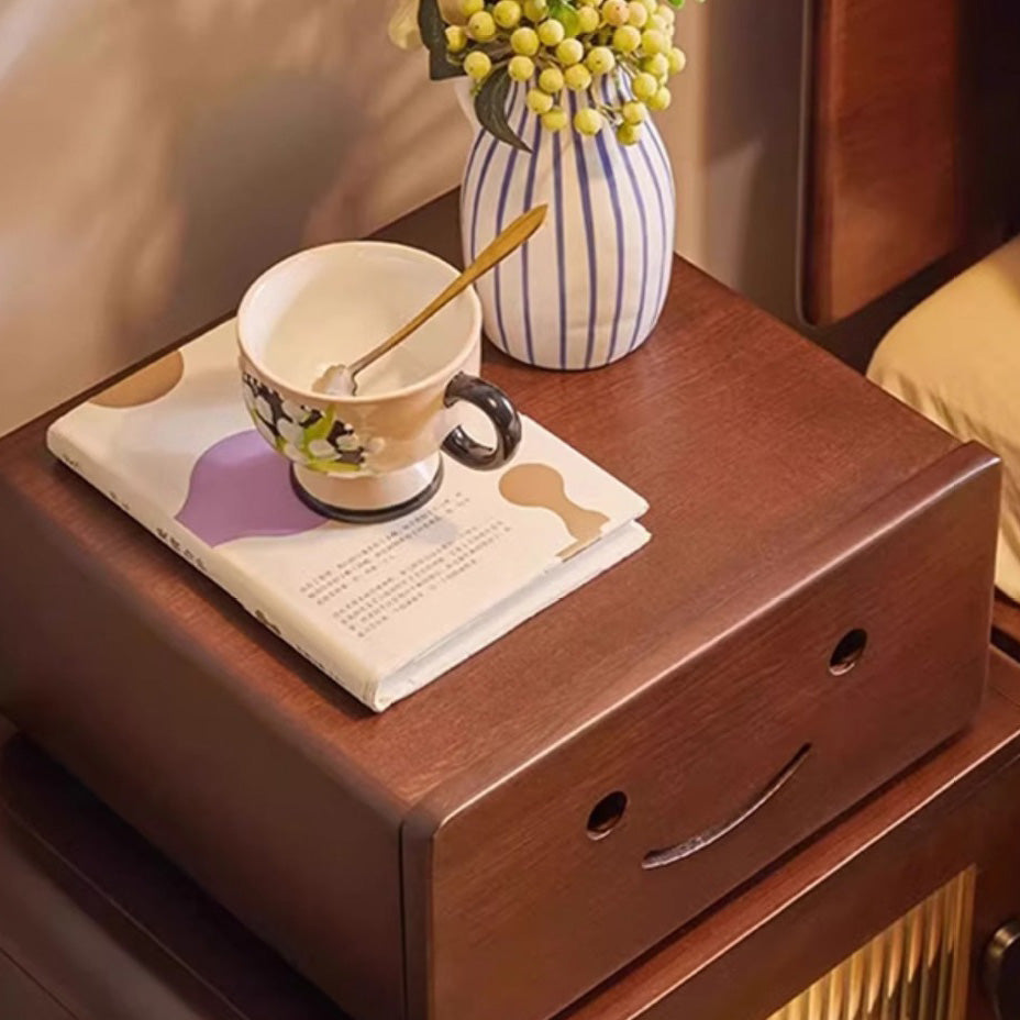Contemporary Solid Wood 2-Storage Nightstand