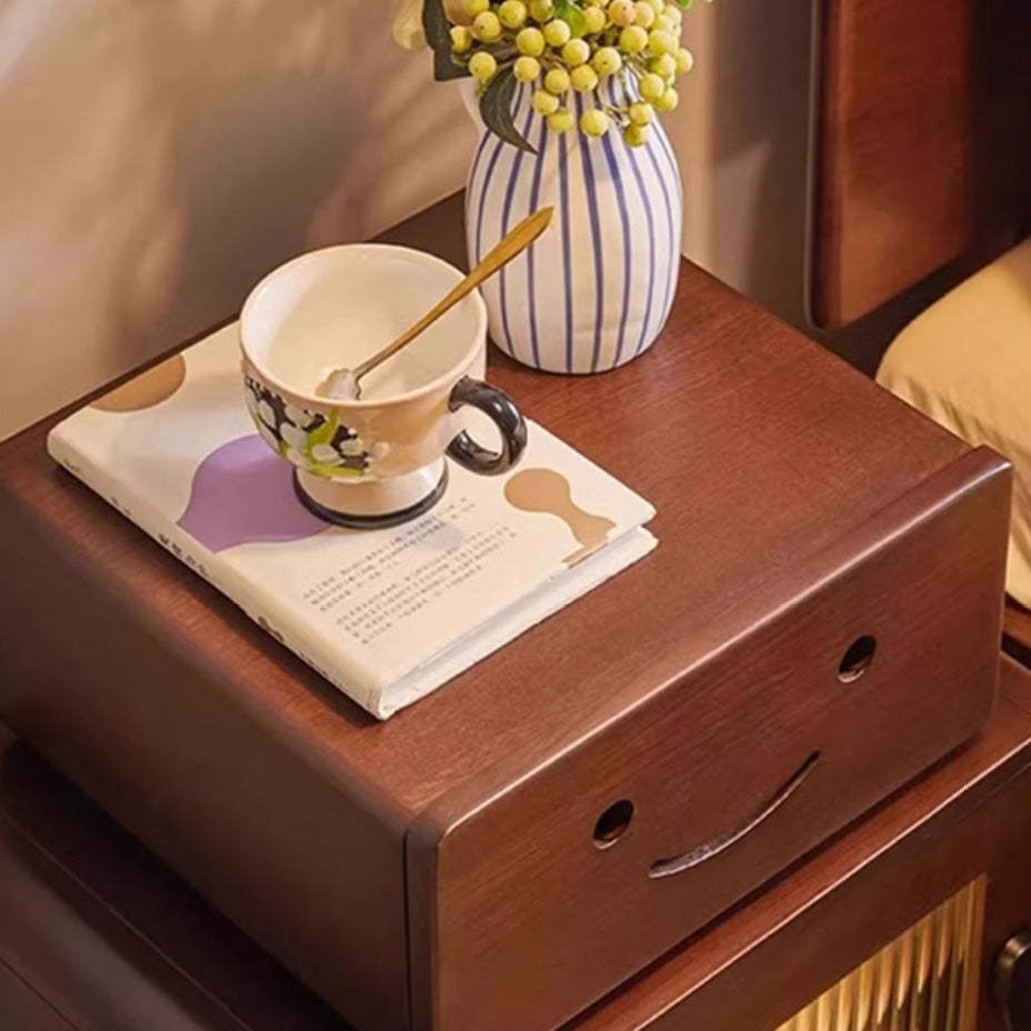 Contemporary Solid Wood 2-Storage Nightstand