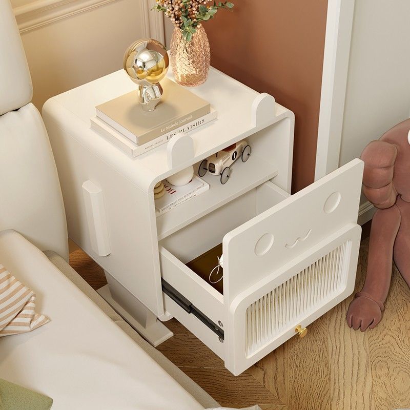 Metal Glass Bunny-Shaped Nightstand 1-Drawer