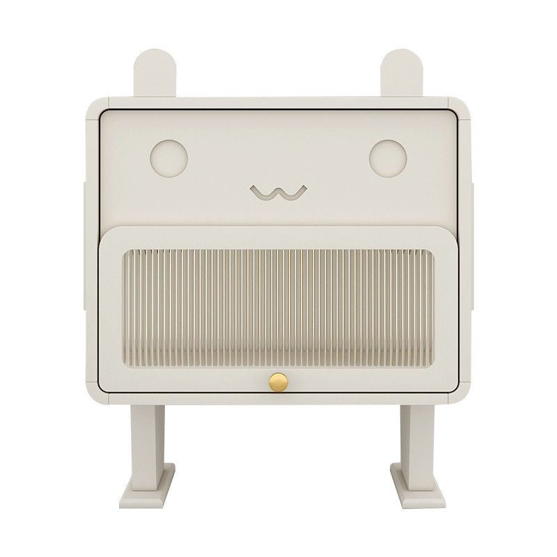 Metal Glass Bunny-Shaped Nightstand 1-Drawer