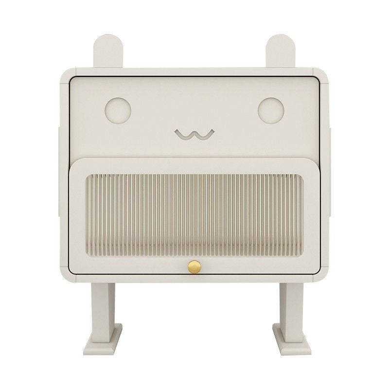 Metal Glass Bunny-Shaped Nightstand 1-Drawer