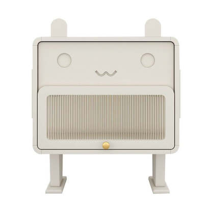 Metal Glass Bunny-Shaped Nightstand 1-Drawer