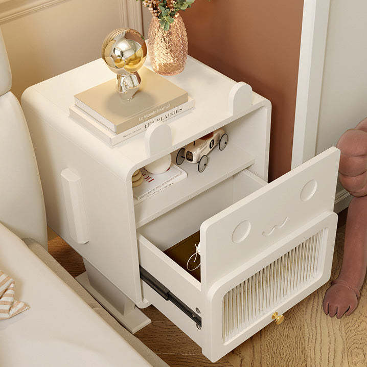 Metal Glass Bunny-Shaped Nightstand 1-Drawer
