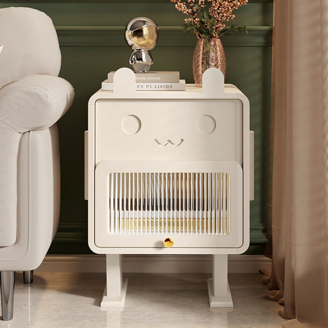 Metal Glass Bunny-Shaped Nightstand 1-Drawer