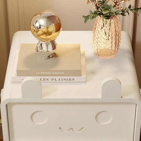 Metal Glass Bunny-Shaped Nightstand 1-Drawer