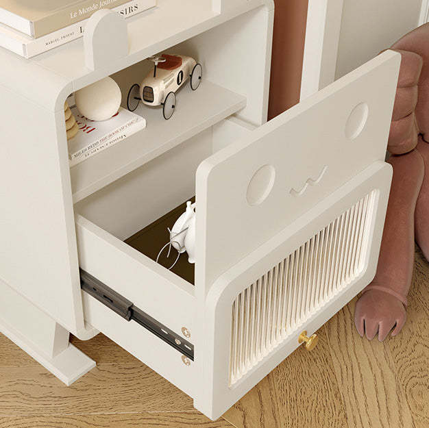 Metal Glass Bunny-Shaped Nightstand 1-Drawer