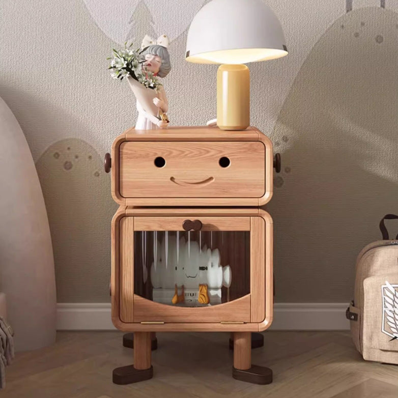 Contemporary Solid Wood 1-Drawer Nightstand