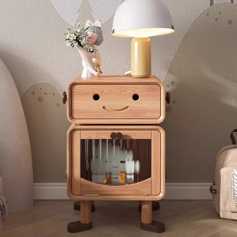 Contemporary Solid Wood 1-Drawer Nightstand